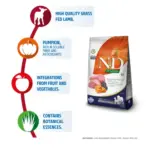 Farmina N&D Pumpkin Lamb & Blueberry Grain Free Adult Medium Maxi Dog Dry Food - Image 2