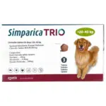 Zoetis Simparica Trio (Sarolaner) Tick & Flea Control Tablet for (20 to 40 kg) Dogs (3 tablets) Vet Approved