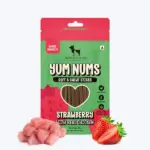 HUFT Yum Nums Soft and Chewy Strawberry with Real Chicken Grain Free Sticks Treats for Dogs